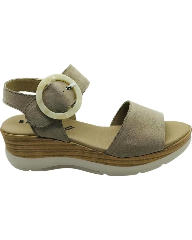 BAERCHI SANDALE COMPENSÉE MODÈLE 40200 AVEC FERMETURE À BOUCLE TAUPE