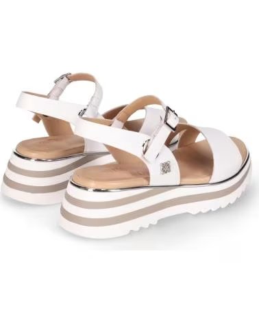 CHIKA10 SANDALI CON PLATEAU GARDENIA CON CINTURINI REGOLABILI BLANCO-WHITE