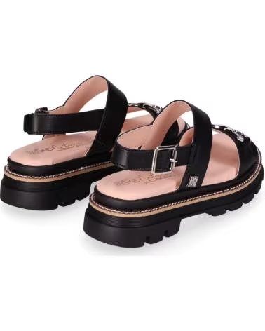 CHIKA10 MORERA SANDALS WITH DECORATIVE CHAIN AND TRACK PLATFORM NEGRO-BLACK