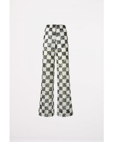 PINKO PANTALONES PERCY DE TIRO ALTO ESTAMPADO CUADROS ZZ1