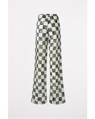 PINKO PANTALONES PERCY DE TIRO ALTO ESTAMPADO CUADROS ZZ1