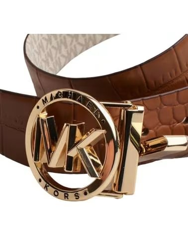 MICHAEL KORS CINTURA REVERSIBILE CON FIBBIA CIRCOLARE LOGO LUGGAGE