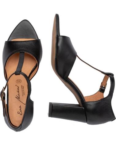 Sandalias de Mujer EVA MAÑAS SALON FIESTA PIEL 1486 NEGRO