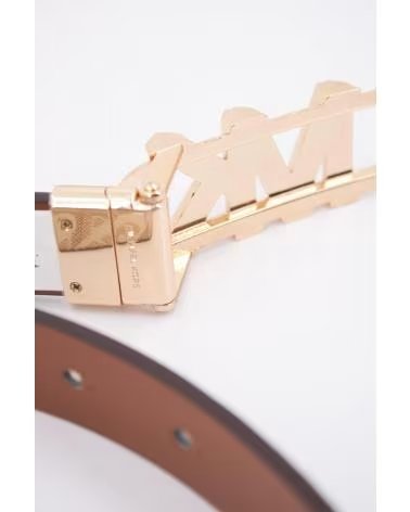 MICHAEL KORS CEINTURE RÉVERSIBLE AVEC BOUCLE LOGO MK VAINILLA