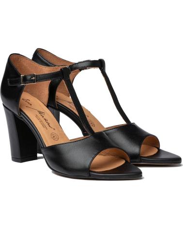 Sandalias de Mujer EVA MAÑAS SALON FIESTA PIEL 1486 NEGRO
