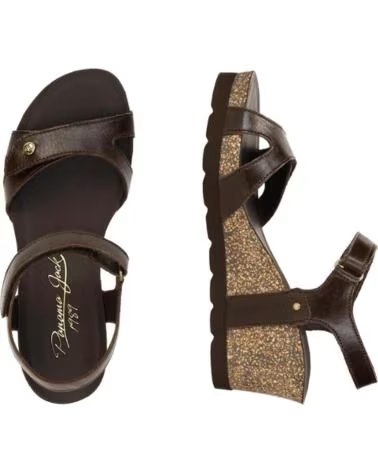 PANAMA JACK SANDALIAS DE CUÑA JULIA EN PIEL NAPA MARRON