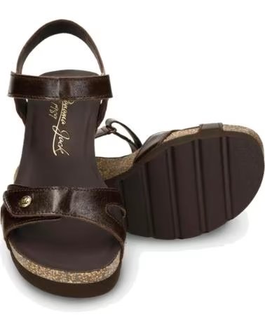 PANAMA JACK SANDALIAS DE CUÑA JULIA EN PIEL NAPA MARRON
