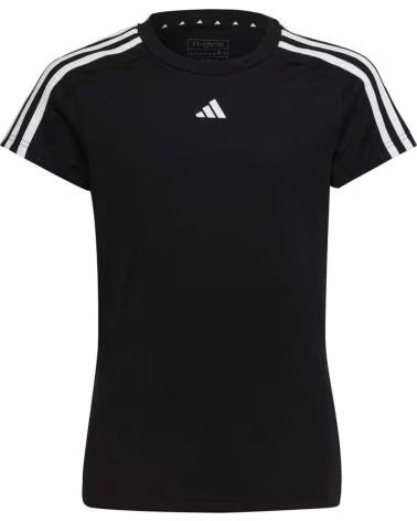 ADIDAS T-SHIRT A MANICHE CORTE CON STRISCE LATERALI NEGRO