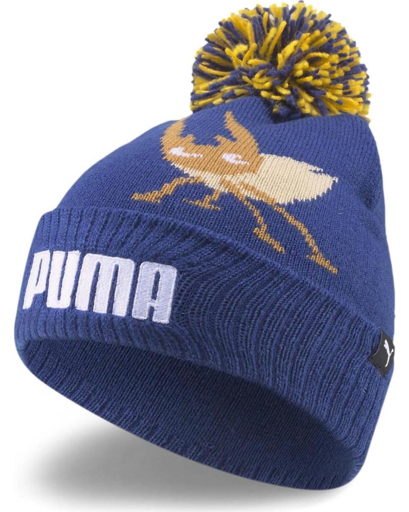 PUMA GORRO CON POMPÓN Y ESTAMPADO GRÁFICO 024073-01 AZUL