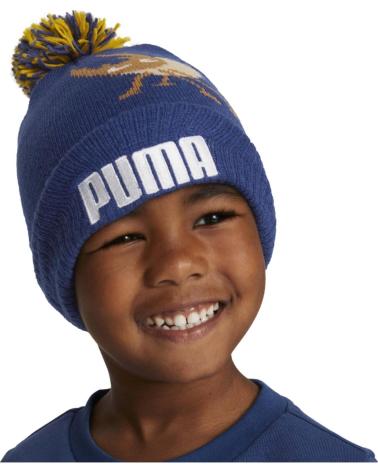 PUMA GORRO CON POMPÓN Y ESTAMPADO GRÁFICO 024073-01 AZUL