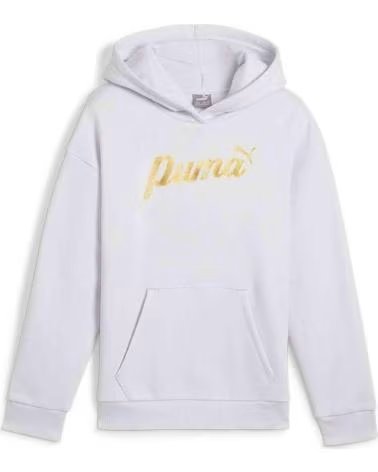 Scarpe per Bambina e Bambino PUMA FELPA CON CAPPUCCIO PUMA ESS SCRIPT METALLIC BLANCO