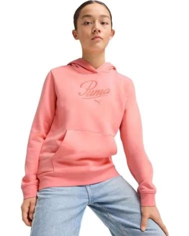 PUMA FELPA CON CAPPUCCIO E LOGO FRONTALE ROSA