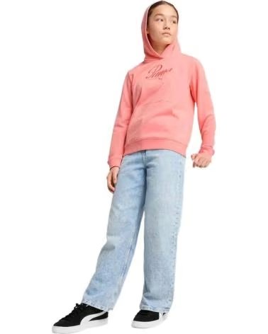 PUMA FELPA CON CAPPUCCIO E LOGO FRONTALE ROSA