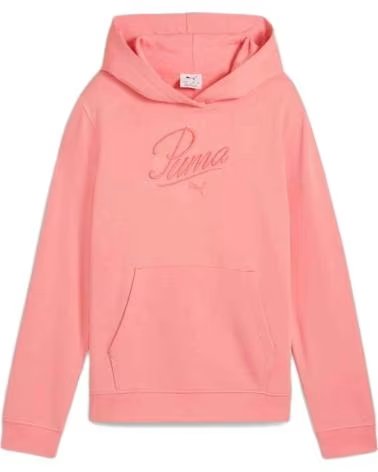 PUMA FELPA CON CAPPUCCIO E LOGO FRONTALE ROSA