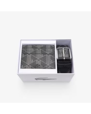 LACOSTE COFFRET CADEAU CEINTURE ET PORTE-CARTES RC4106 NEGRO