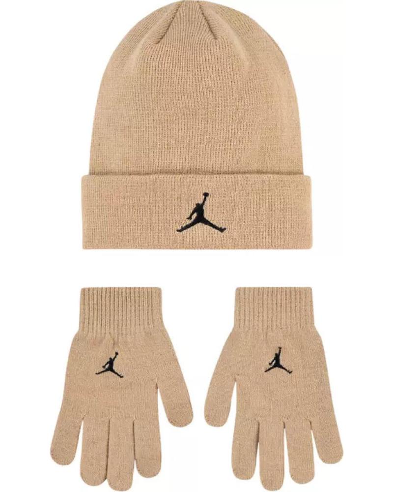 NIKE CONJUNTO JORDAN ESSENTIALS GORRO Y GUANTES BEIGE