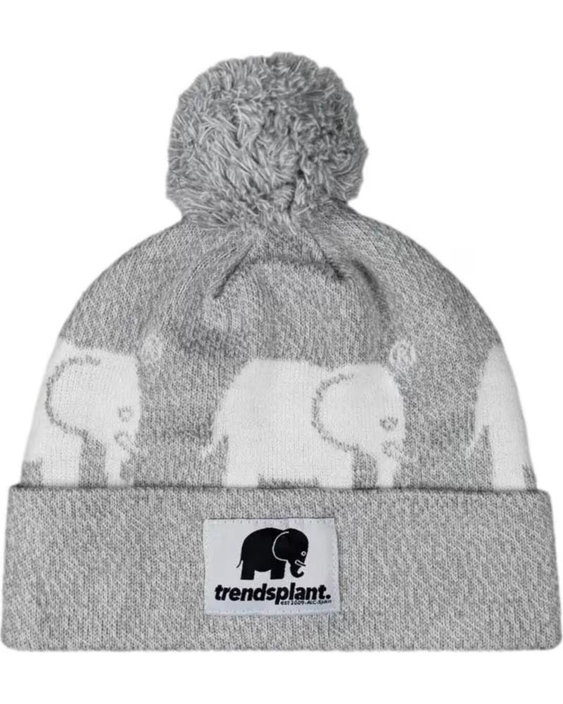 TRENDSPLANT TRENDSPLANT MÜTZE MIT BOMMEL UND ELEFANTEN-PRINT 027070USGR GRIS
