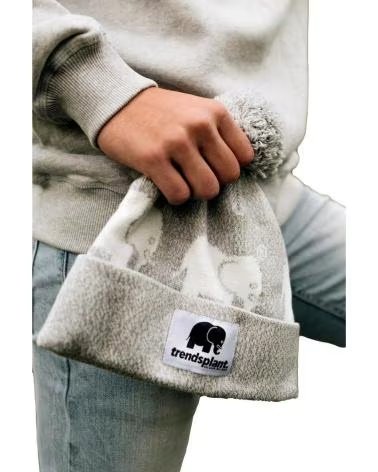 TRENDSPLANT TRENDSPLANT MÜTZE MIT BOMMEL UND ELEFANTEN-PRINT 027070USGR GRIS