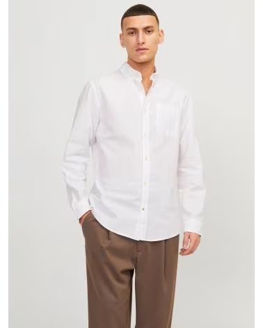 CAMICIA OXFORD JACK AND JONES UOMO BIANCO BLANCO