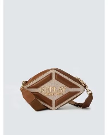 REPLAY BORSA A TRACOLLA REPLAY FW3813 CON MOTIVO GEOMETRICO BEIG CLARO
