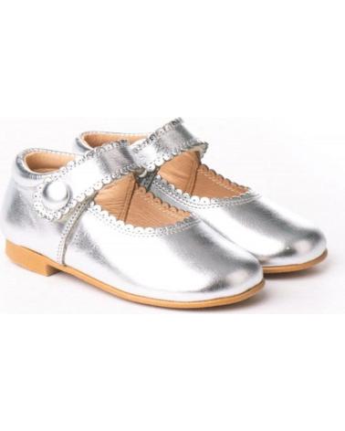 Sapatos de Menina ANGELITOS ZAPATO MERCEDITAS PIEL 1502 PLATA