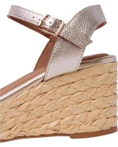 POPA SANDALO CON ZEPPA SAKARUM IN RAFIA CON CHIUSURA A FIBBIA COLOR CHAMPAGNE CHAMPAN