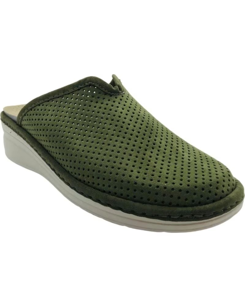 PINTURINES ZAPATILLA DE CASA DESTALONADA CON CUÑA MODELO 4026-A VERDE