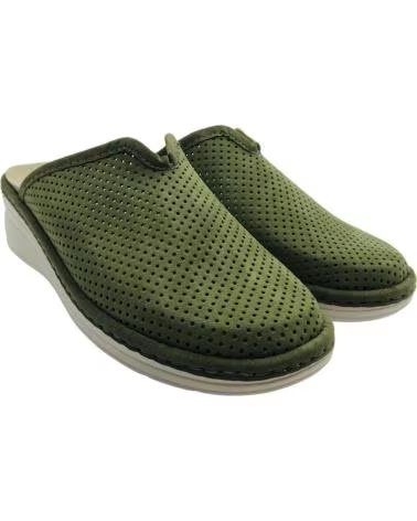 PINTURINES ZAPATILLA DE CASA DESTALONADA CON CUÑA MODELO 4026-A VERDE