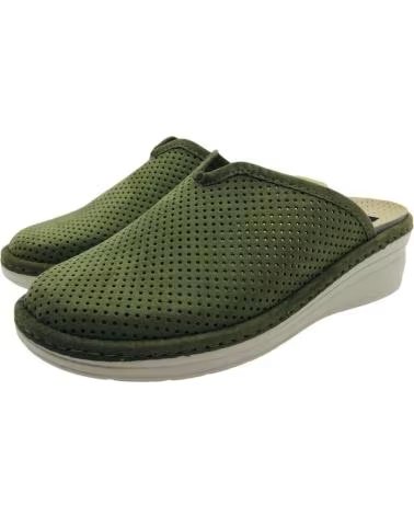 PINTURINES ZAPATILLA DE CASA DESTALONADA CON CUÑA MODELO 4026-A VERDE