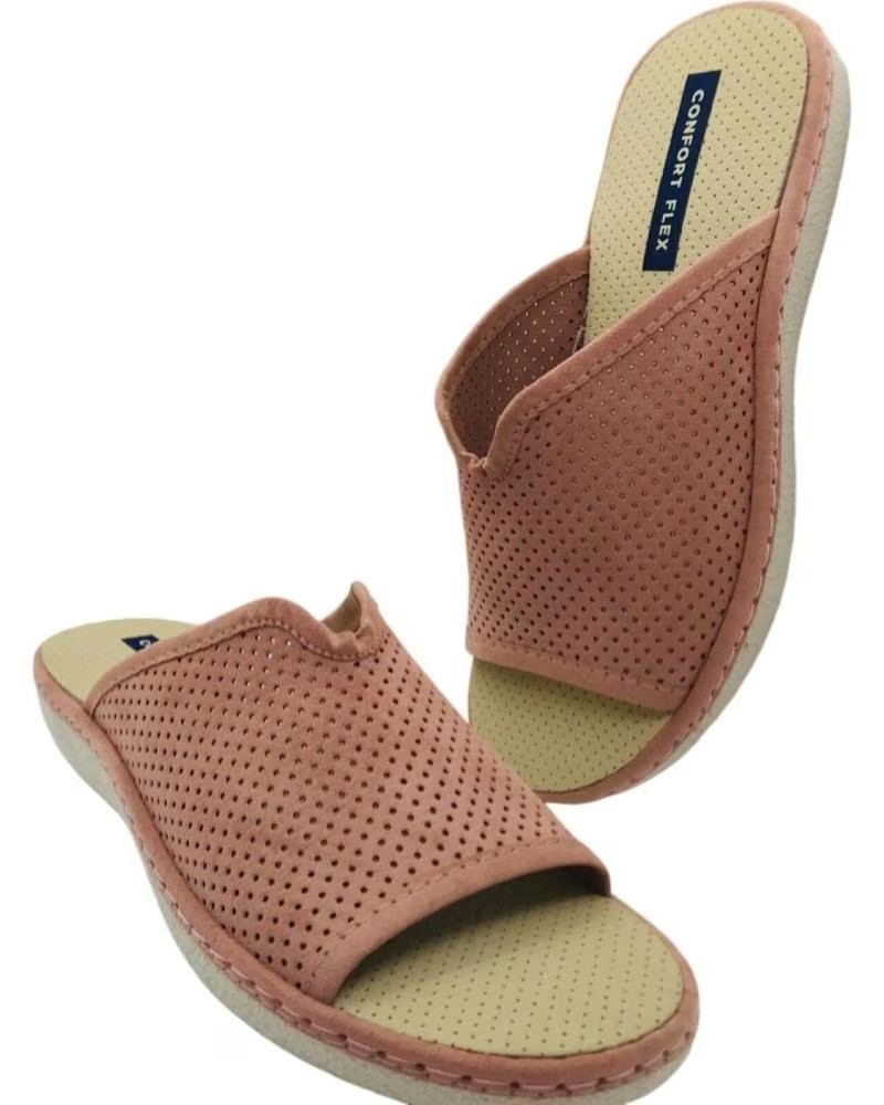 PINTURINES OPEN-BACK HOUSE SLIPPERS WITH PERFORATION MODEL 4028 ROSA