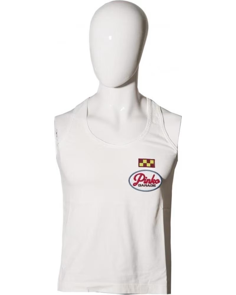 PINKO TOP SEM MANGAS NOEL COM REMENDOS Z05
