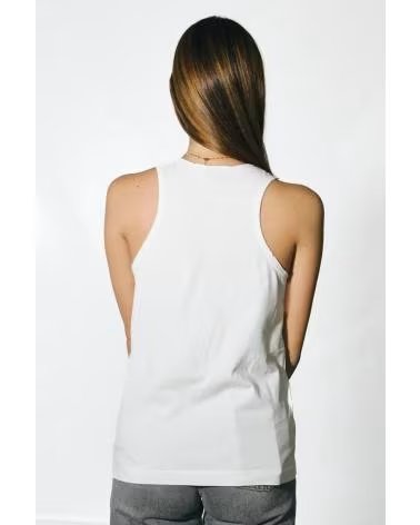 PINKO TOP SEM MANGAS NOEL COM REMENDOS Z05