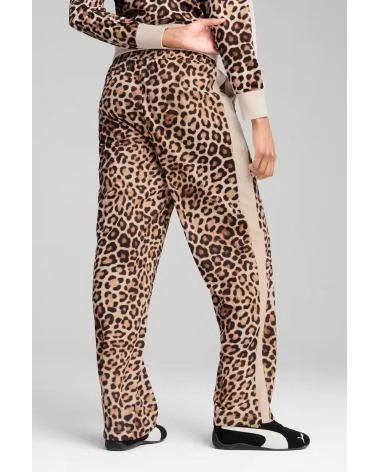 PUMA PANTALÓN ESTAMPADO ANIMAL PRINT CON BANDAS LATERALES BEIGE