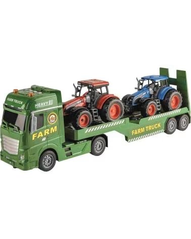 TOY PLANET AGRICULTURAL TRANSPORT TRUCK WITH TWO TOY TRACTORS MULTICOLOR