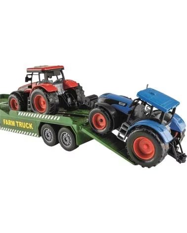 TOY PLANET AGRICULTURAL TRANSPORT TRUCK WITH TWO TOY TRACTORS MULTICOLOR