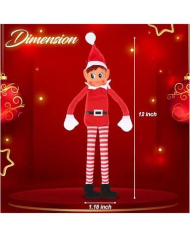 TOY PLANET MUÑECO ELFO NAVIDEÑO ARTICULADO CON GORRO Y MEDIAS ROJO