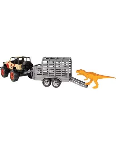 TOY PLANET GELÄNDEWAGEN FERNGESTEUERT MIT ANHÄNGER UND DINOSAURIER-FIGUR MULTICOLOR