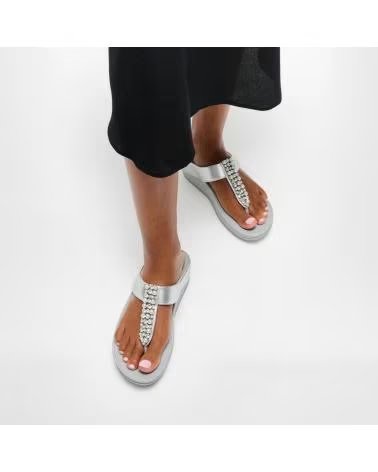 FITFLOP SANDALIAS FINO PEARLS CON CRISTALES PLATA
