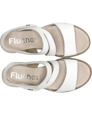 FLUCHOS WEDGE SANDAL WITH CRISSCROSS STRAPS F1973 BLANCO