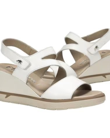 FLUCHOS WEDGE SANDAL WITH CRISSCROSS STRAPS F1973 BLANCO