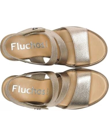 FLUCHOS SANDÁLIA DE CUNHA F1973 OURO ORO
