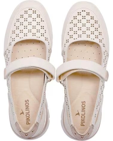 PIKOLINOS LASER-CUT BALLET FLAT WITH VELCRO PIKOLINOS W4R-6774C1 HIELO