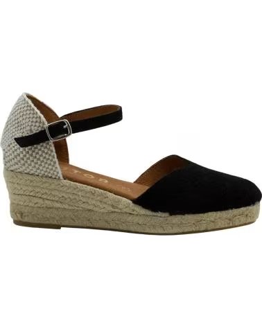 CABRERA WEDGE ESPADRILLES 55-3 WITH ANKLE STRAP NEGRO