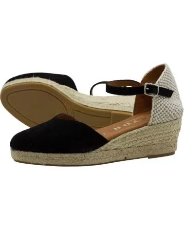 CABRERA WEDGE ESPADRILLES 55-3 WITH ANKLE STRAP NEGRO