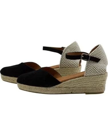 CABRERA WEDGE ESPADRILLES 55-3 WITH ANKLE STRAP NEGRO
