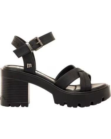 MTNG SANDÁLIA DE SALTO MUSTANG COM PLATAFORMA E TIRAS CRUZADAS NEGRO