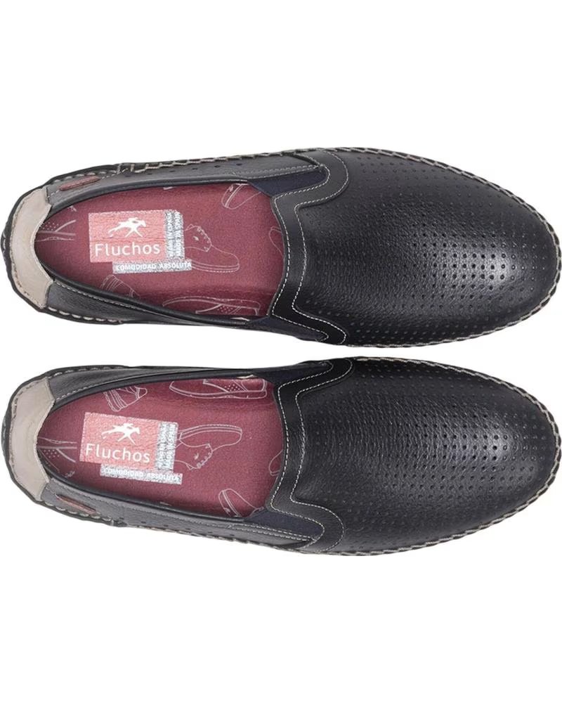 FLUCHOS MOCASSINS EM COURO F1177 MARINO