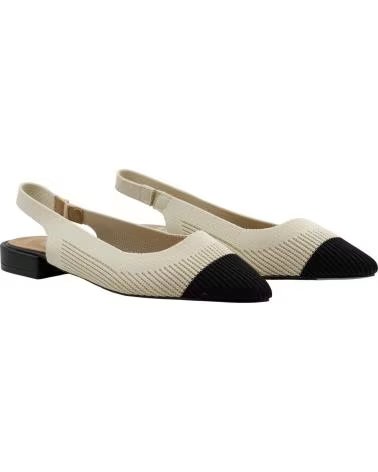 DANGELA SAPATO SLINGBACK BICOLOR COM BIQUEIRA CONTRASTANTE DXF30612 BEIGE