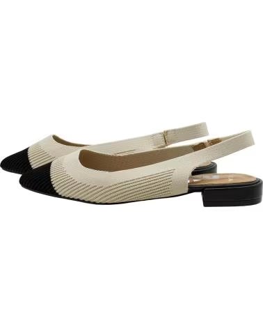 DANGELA SAPATO SLINGBACK BICOLOR COM BIQUEIRA CONTRASTANTE DXF30612 BEIGE