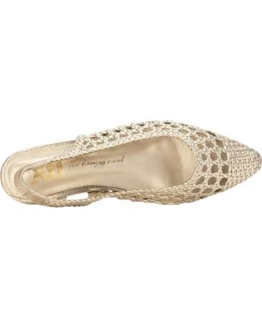 XTI SAPATILHA SLINGBACK COM RECORTES E SALTO METÁLICO ORO